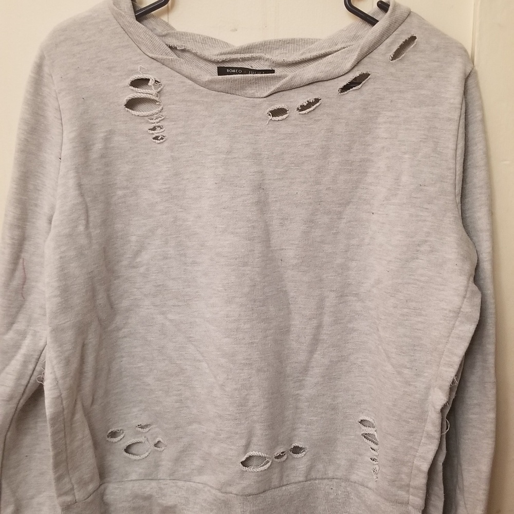Distressed sweatshirt